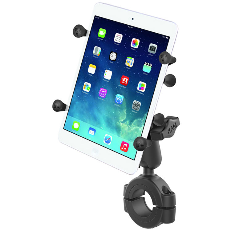 RAM MOUNTS Torque Handlebar & Rail Mounting Base Kit with 1" Ball, Standard Arm, & X-Grip Cradle for 7 - 8" Tablet (For 1.125 - 