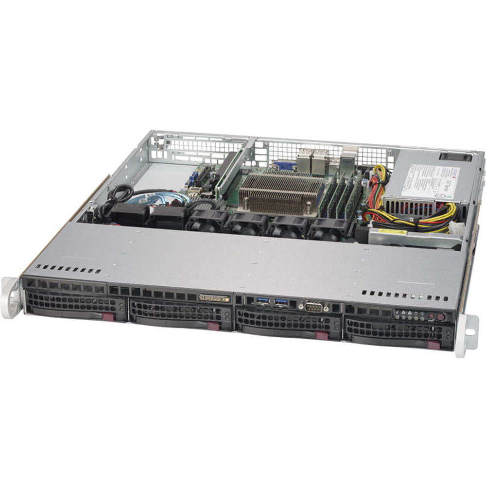Supermicro SuperServer 5019S-MN4 1U Rackmount Server (Black)