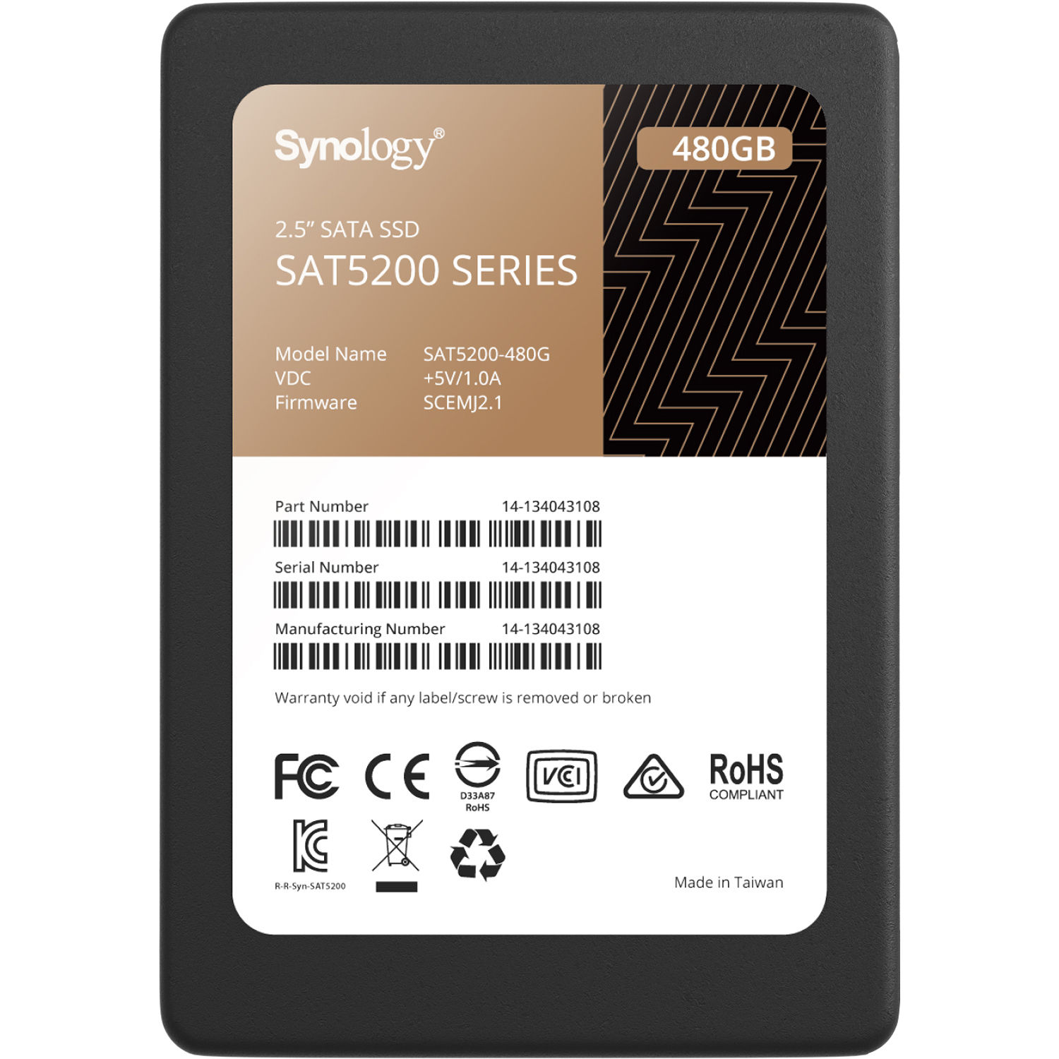 Synology 480GB SAT5200 SATA 2.5" SSD