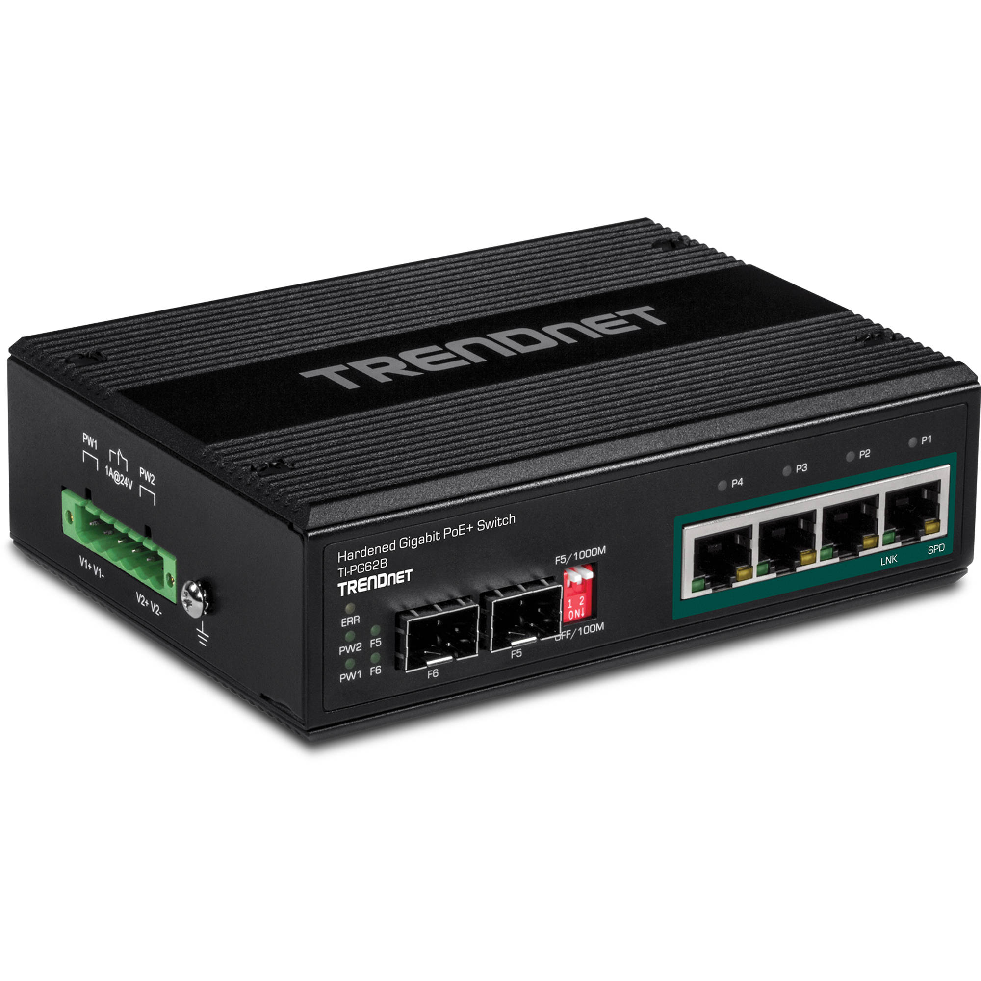 TRENDnet 6-Port Industrial Gigabit PoE+ DIN-Rail Switch