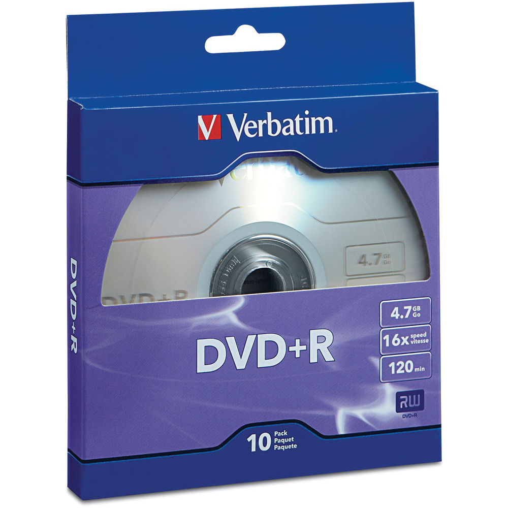 Verbatim DVD+R 4.7GB/120 Minutes 16x Disc (Pack of 10)