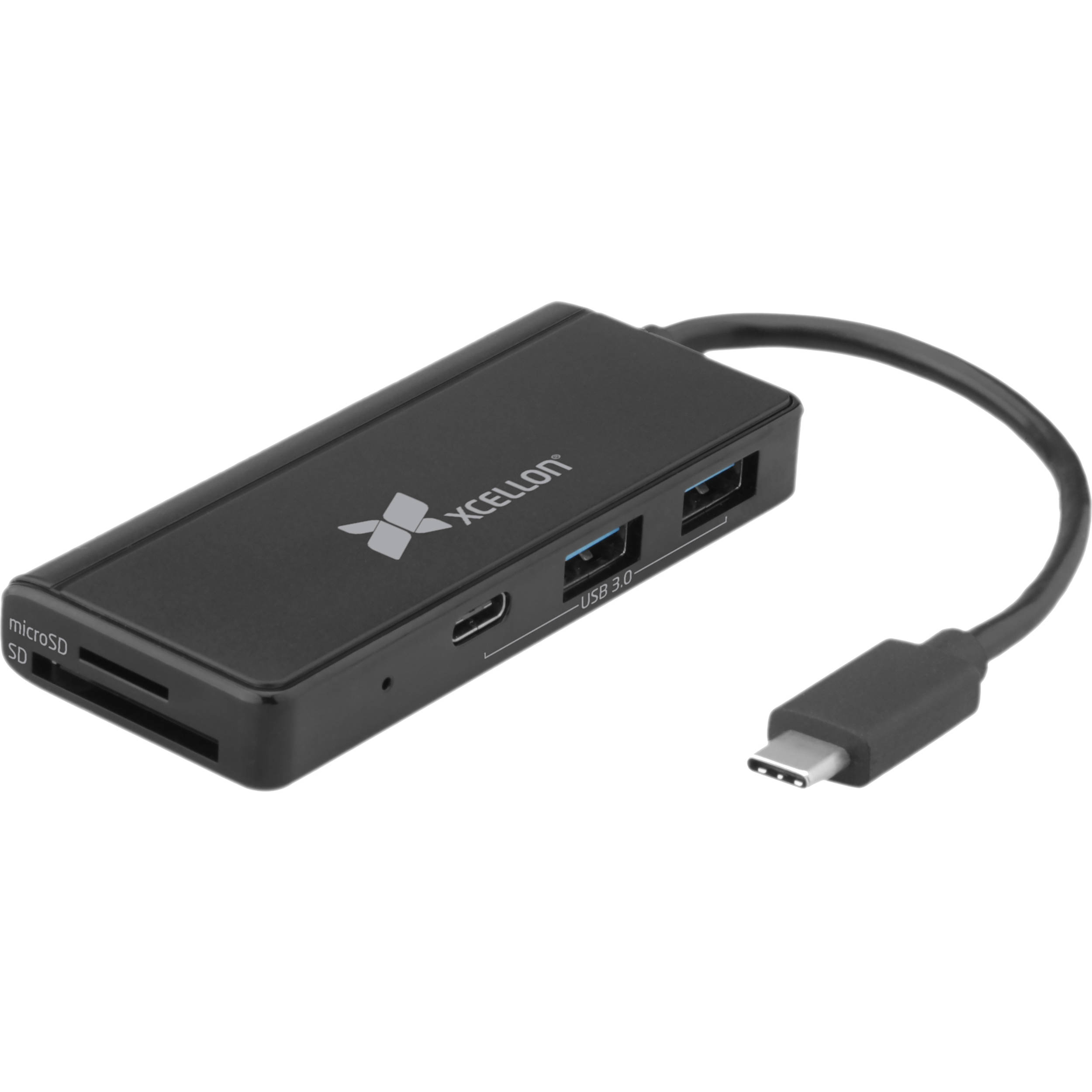 Xcellon 3-Port USB 3.0 Type-C Hub with Card Readers and Type-C Port