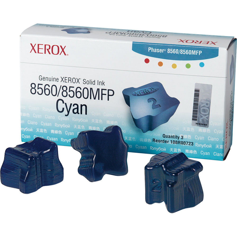 Xerox Cyan Solid Ink for Phaser 8560 & 8560MFP (3 Sticks)